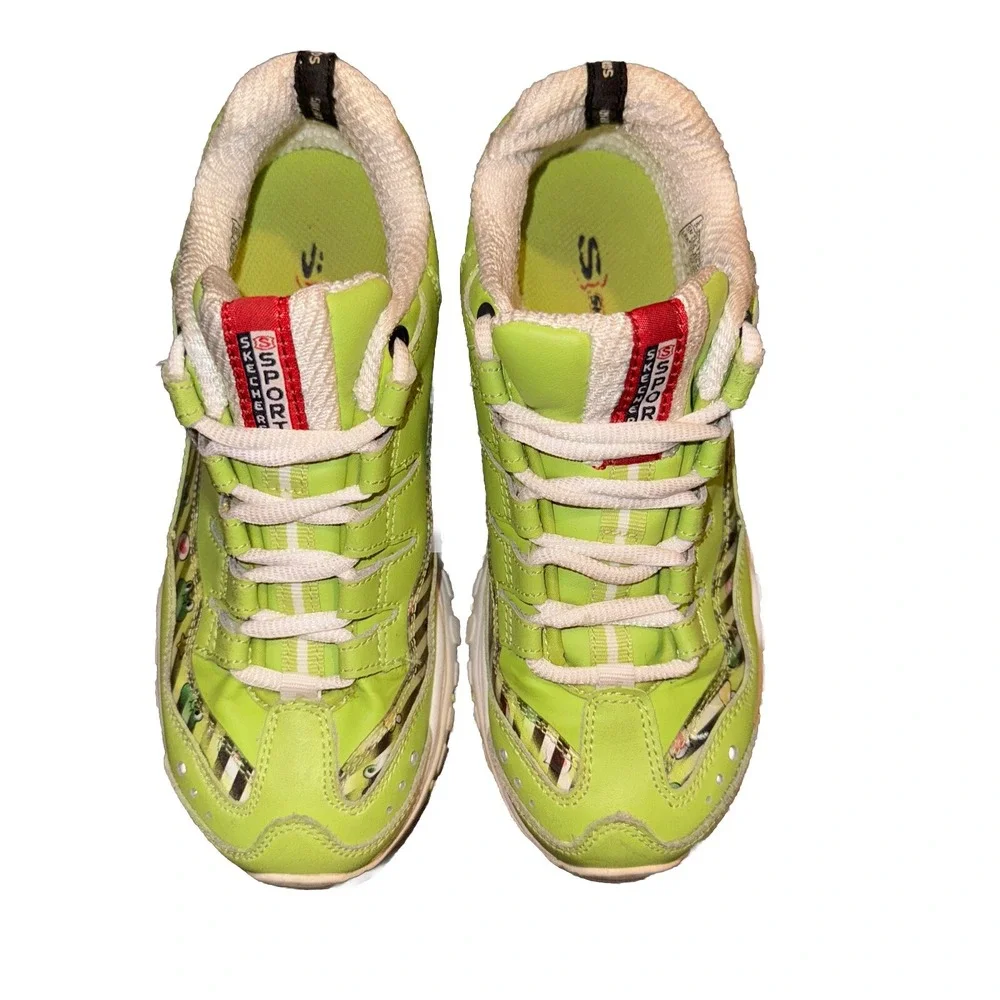 Skechers Sports On-Line Friends Green Frog Character Design Mushrooms Youth 5.5